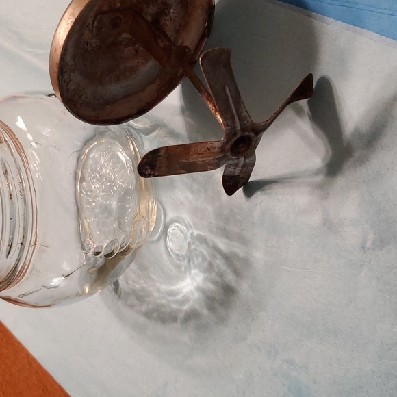 Vintage 30s glass jar egg beater - Picture 2 of 3